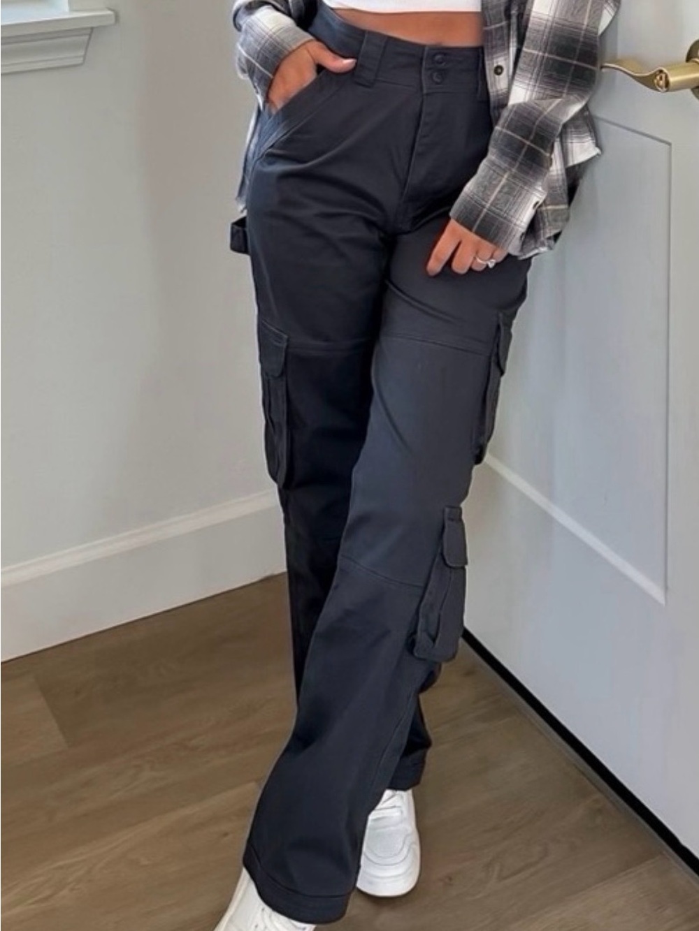 Abercrombie & Fitch Charcoal Cargo Track Pants